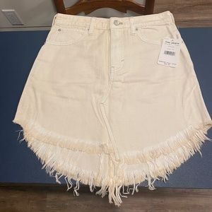 Free People White Denim Mini skirt
